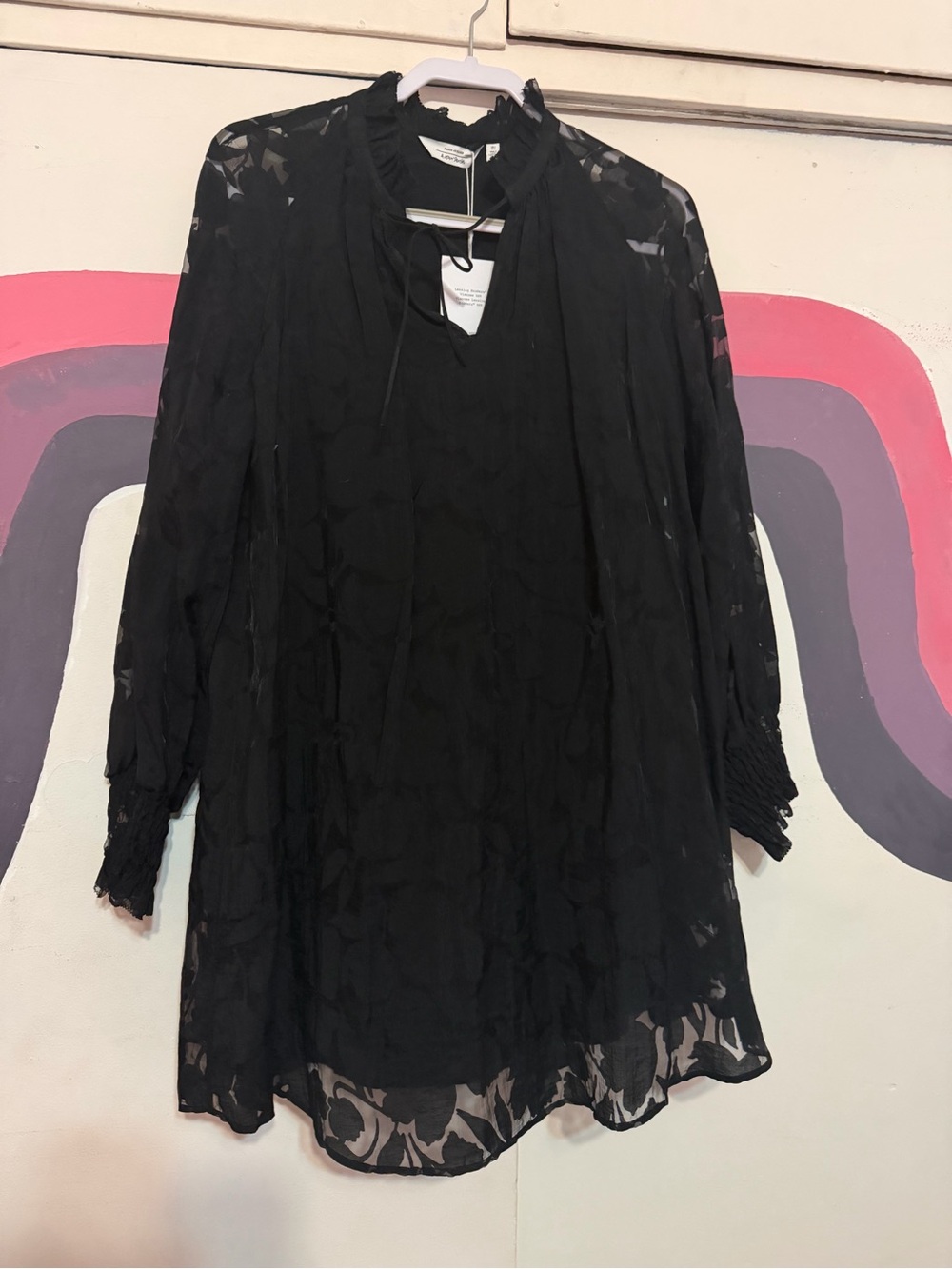 Black Sheer Long-Sleeve Women's Dress - & other stories
